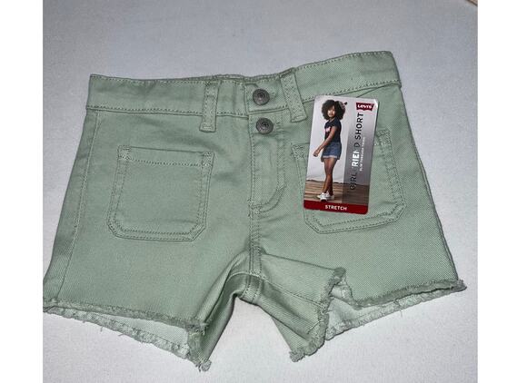 Levi's Other - Levis Girls Sage Green Frayed Shorts Size 5 Adjustable Waist NWT Summer